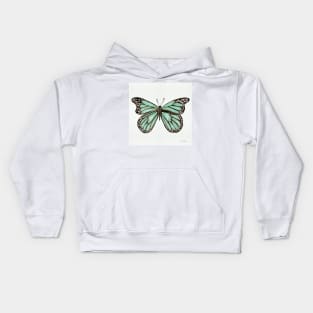 Mint Butterfly Kids Hoodie